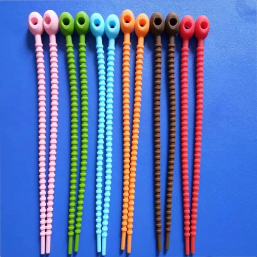 Factory Direct Sales Creative Multi-functional Data Cable Organizer Reusable Telescopic Card Head Silicone Winder 