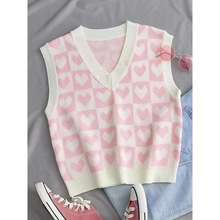 G 32894 Preppy Heart Knit Vest ѧԺ�簮����֯���׿羳��