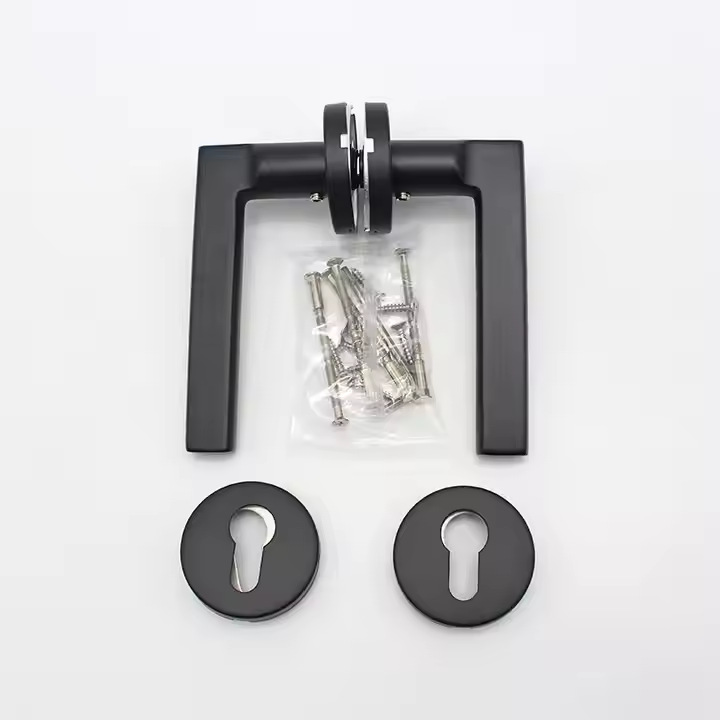 304 puertas de acero inoxidable dibujadas general conjunto completo de manijas de cerradura multicolor personalizado imitación de manijas de puerta de ángulo recto