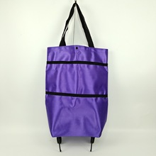 环保可折叠购物拖轮包 日式折叠车多功能轮子包滚轮购物车行李包