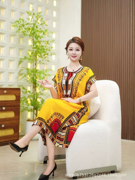 New Ethnic Style Nightgown, Slimming and Stylish, High-End, Direct Sales from the Manufacturer