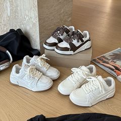 MARCO&JOYCE2025新款增高厚底大头面包休闲板鞋女潮流休闲板鞋