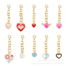 跨境爆款合金滴油爱心吊坠 多用途挂件 适用于鞋服箱包 饰品配件
