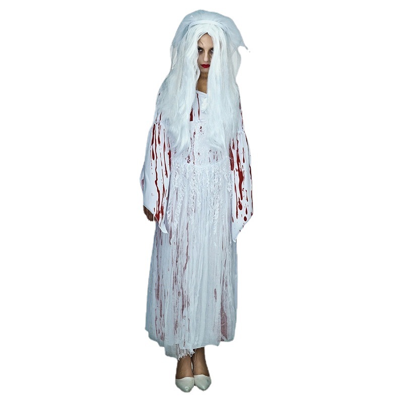 Halloween horror adulto Bloody Zombie chica fantasma traje del partido COS ropa stage performance distribución al por mayor
