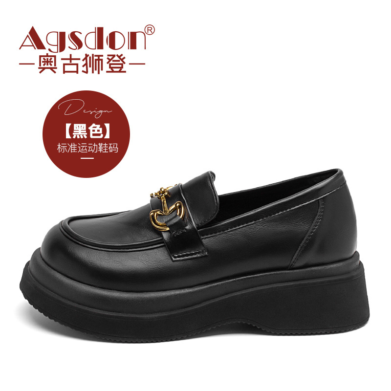 Augu Shi Deng estilo inglés zapatos de cuero para mujeres 2026 nueva primavera estudiantes japoneses estilo retro jk Lefour zapatos de moda