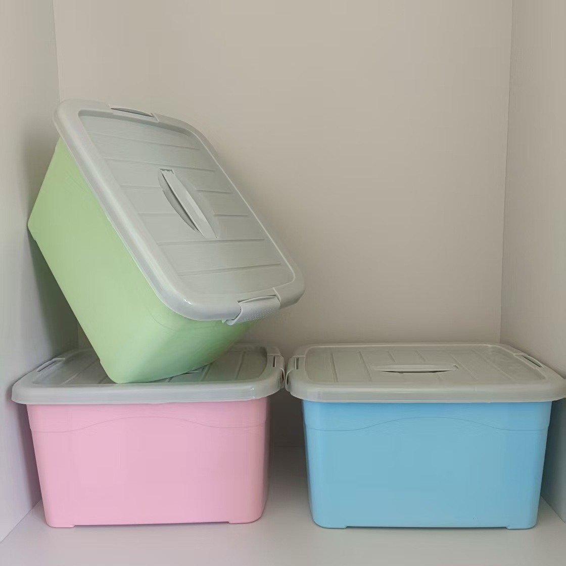 Plastic storage box fashion plastic storage box finishing box suitcase storage basket home printing Logo