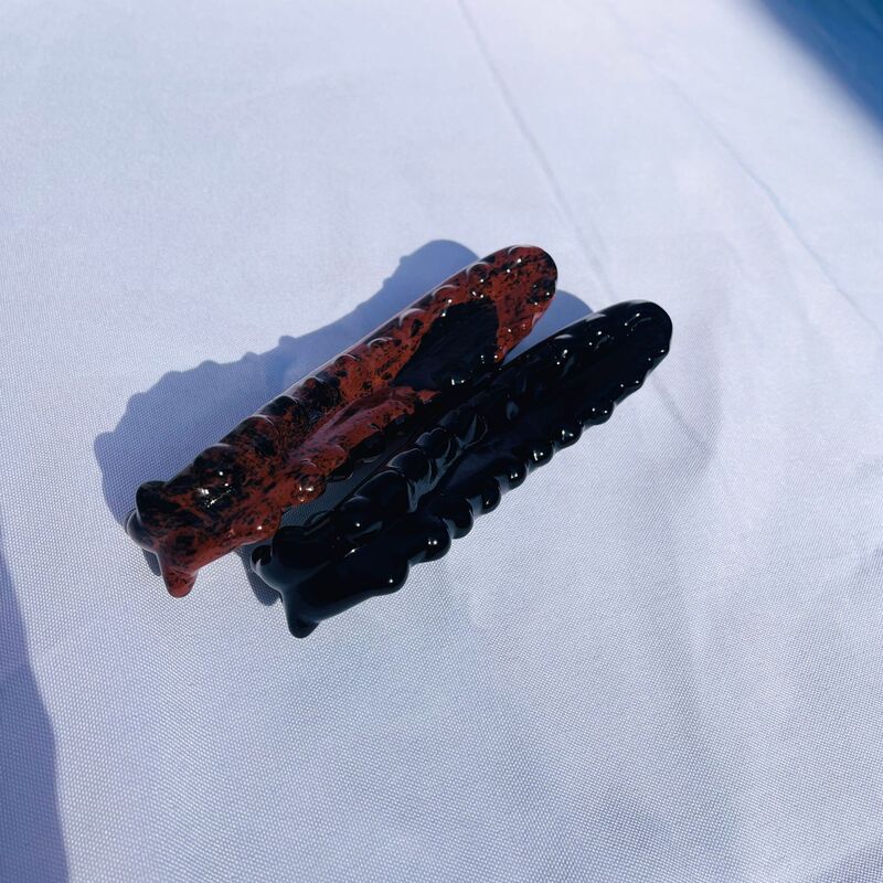 天然黑曜石水晶按摩棒摆件 图 3