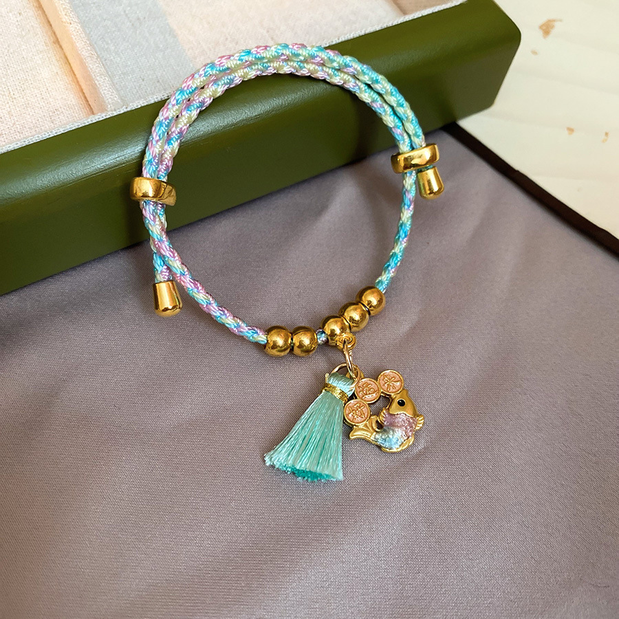 Dragon Boat Festival colorido cuerda tejida bolsa de la suerte colgante pulsera nueva pulsera de todo fósforo de moda china joyería de alta gama de nicho