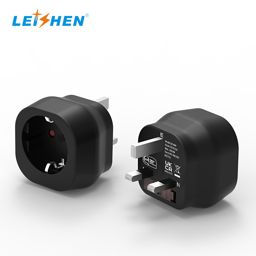 欧式转英式转换插头 英式转德旅行转换器 UKCA英规转换插头