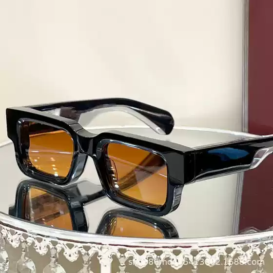 New High-End Square Frame Cross-Border European and American Personalized Men's and Women's Fashion Sunglasses Thick Plate Polarized Sunglasses 2401