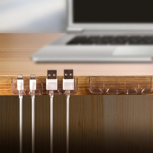 Desktop self-adhesive silicone cable manager headphone cable mobile phone data cable multi-function cable winder wall cable fixer
