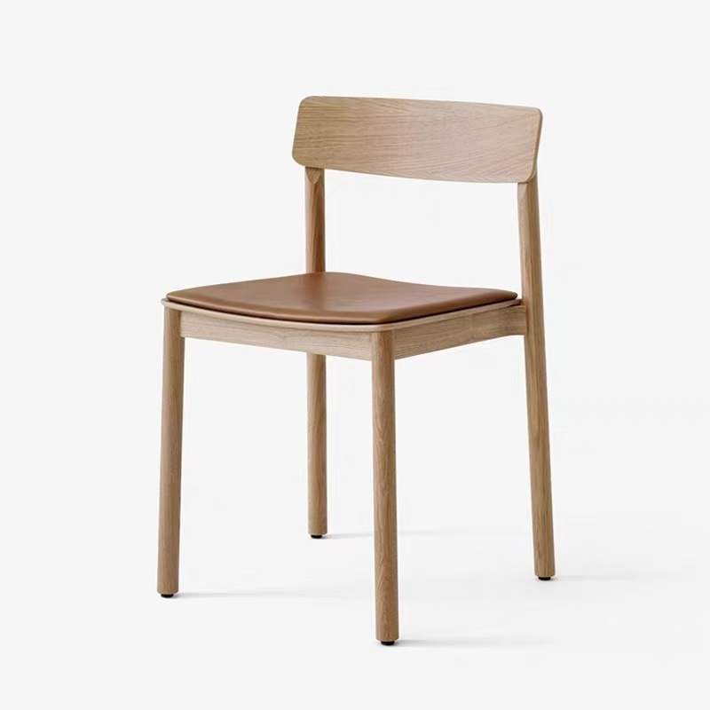 Denmark Betty TK Designer Dining Chair Silent Style Nordic Japanese Style Solid Wood Middle Ancient Leather Chair Home Backrest Chair