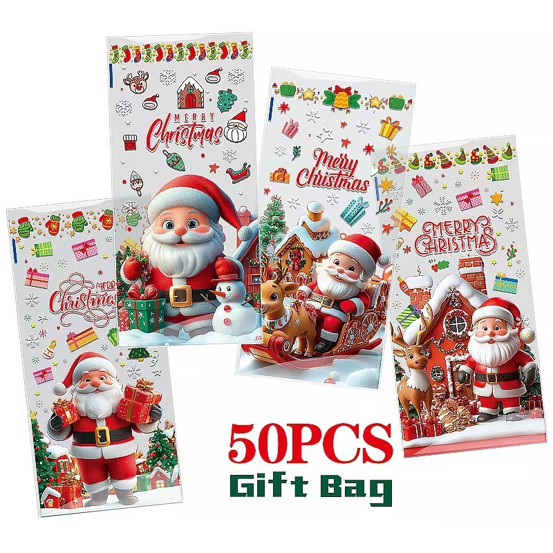 クロスボーダークリスマスキャンディバッグクリエイティブスナックギフトバッグクリスマスカーニバルパーティーギフトギフトバッグoppバッグ|undefined
