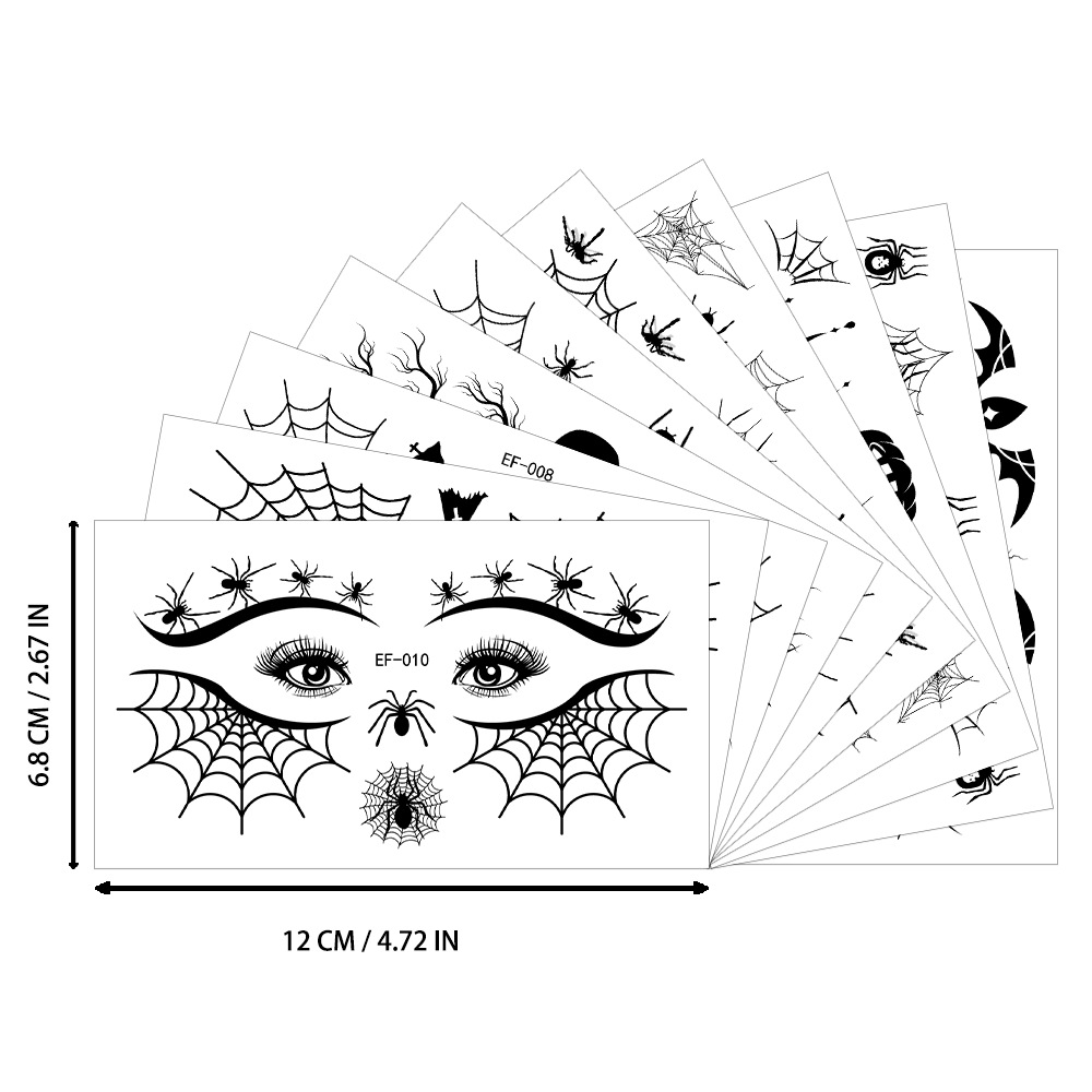 Tatuajes Faciales y de Ojos para Halloween de Papel de Transferencia de Agua, Impermeable image 5