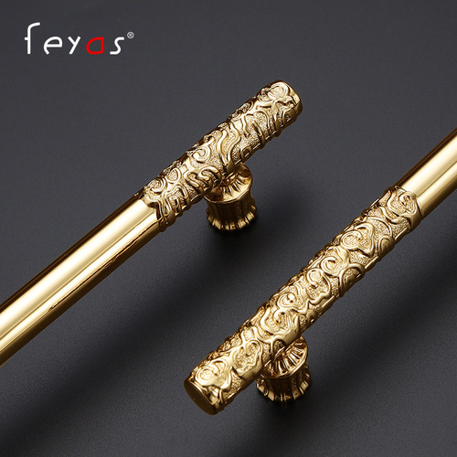 Nordic cabinet door bright gold Xiangyun gold hoop handle cabinet wardrobe wine cabinet shoe cabinet drawer small handle light luxury