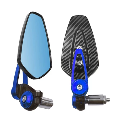 Snakeskin Pattern Handlebar Mirror – Motorcycle rearview mirror - blue