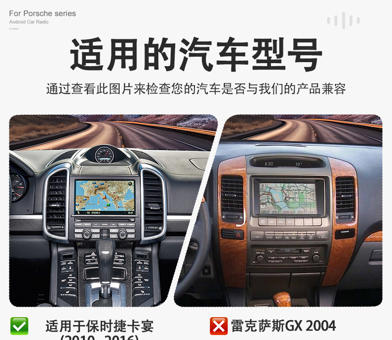Suitable for Porsche Cayenne 2010-2016, Android central control large screen, upgraded to a new 360-degree panoramic navigation all-in-one device
