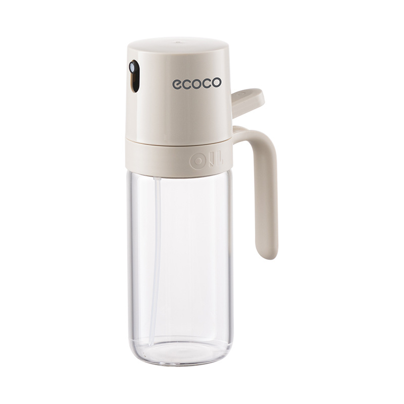 Olla de spray, freidora de aire para el hogar, botella de spray, condimento de cocina, tanque de aceite de vidrio, botella de aceite atomizado a prueba de fugas sin aceite colgante