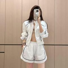 トレンドの夏の日焼け止めスーツ、長袖ジャケット、スリムワイドパンツ、南油レディース3点ショーツ2点セット