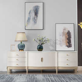 美式电视柜现代轻奢实木客厅法式设计师美家家具美式储物影视柜