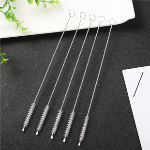 304 stainless steel suction pipe brush cleaning brush pipe embroidered steel plastic silicone tube small brush kettle mouth guide brush