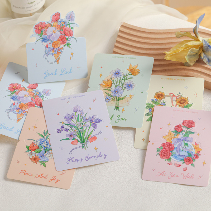 花立体グリーティングカード手描き折りたたみ母の日グリーティングカード花束ケーキ誕生日祝福カード手書き願いカード|undefined