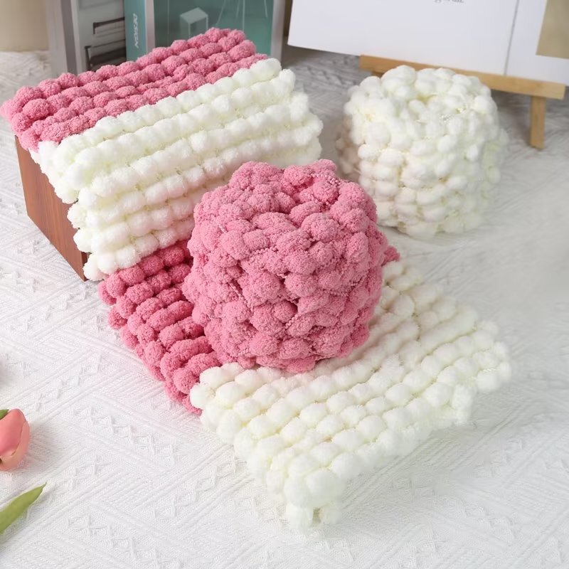 Internet Celebrity Snowball Small Ball Wool Snowball Grain Wool Group Hand-woven Blanket Cloud Ins Blanket Bean Yarn