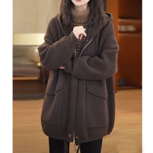 时尚时髦洋气加厚保暖冬季季毛呢外套女新款妈妈款呢子大衣女