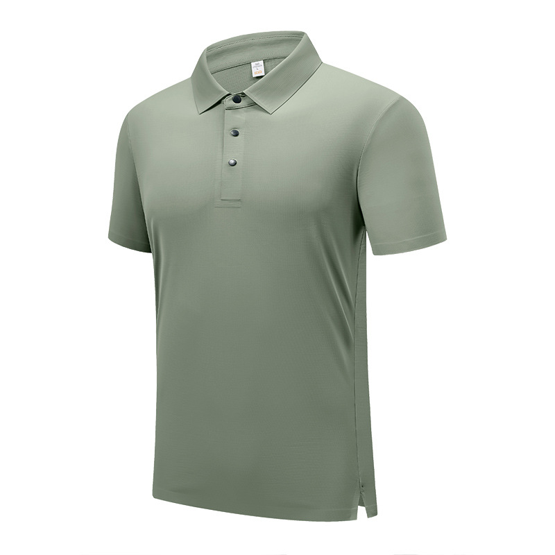 Sudor-wicking ligero sensible al hielo de secado rápido 5A antibacteriano de gama alta de manga corta Camiseta de cuello polo de los hombres logotipo personalizado