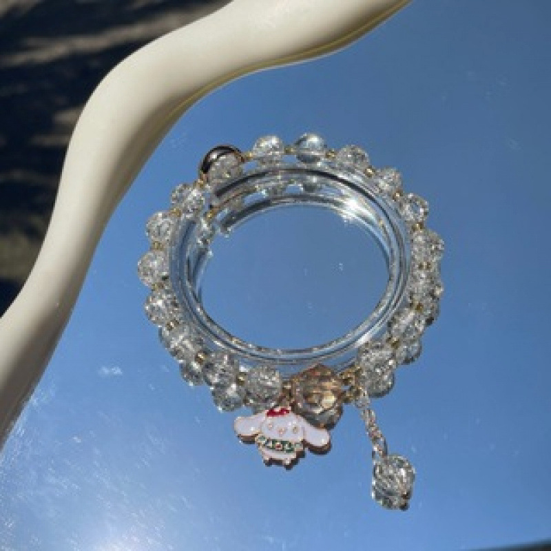 S020-화이트 인형 시나몬독 폭발 꽃 팔찌#SZ529번