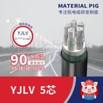 国标铝芯电缆YJLV 4+1芯电力电缆线阻燃低烟无卤5芯工程线缆