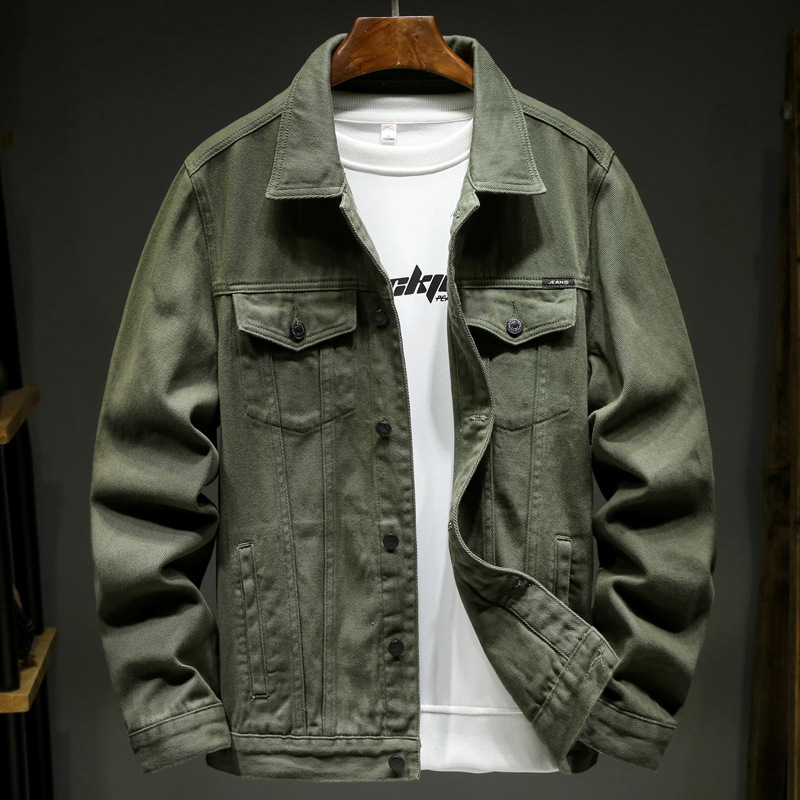 Men's Clothing 2024 new solid color casual men's jacket autumn simple loose denim jacket men in stock_voghion.com