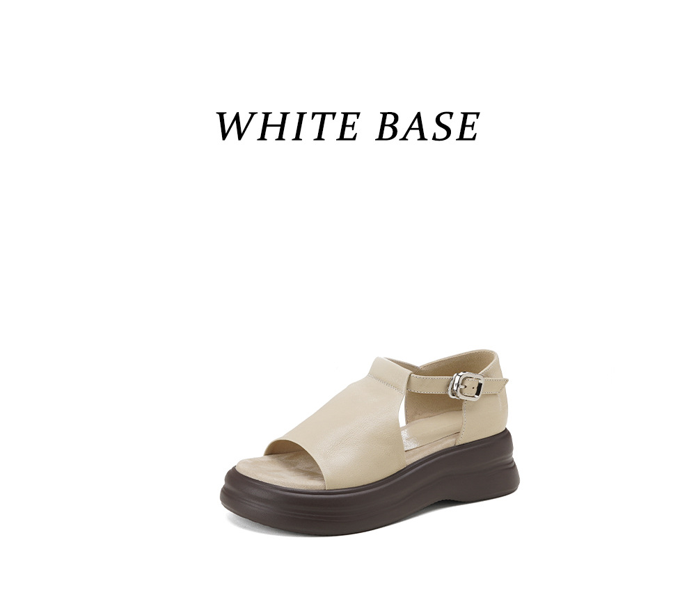Sandal cao gót nữ hở mũi da bò đế dày quai ngang khóa — Khóa thắt lưng màu đen, Khóa thắt lưng màu nâu, Velcro màu mơ, Giấy dán ma thuật màu nâu chi tiết 21