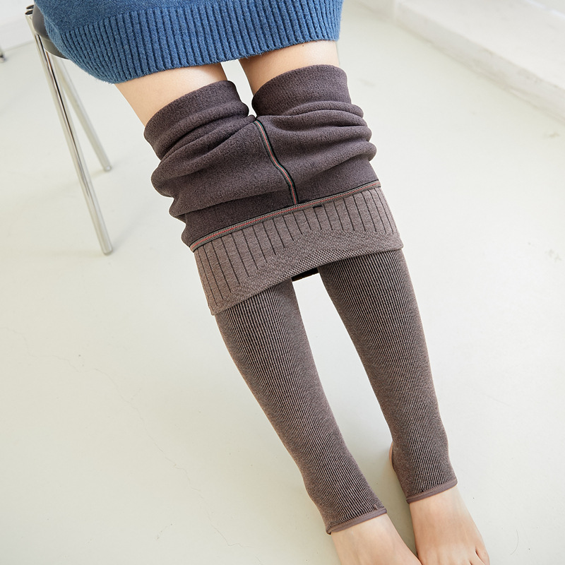 Abbigliamento donna autunno e inverno nuovi leggings a righe verticali leggings per sollevamento e snellimento fianchi, più collant in velluto e ispessiti_voghion.com