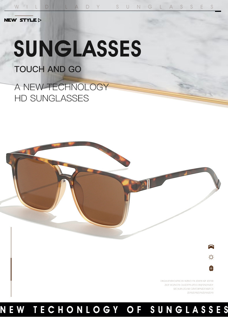 50g Weight Full Frame Glasses Structure Sunglasses Classification Tac, UV400 Protection Lens Material Square Glasses Style Outdoor, Travel Occasion Geometric Pattern Unisex Gender Streetwear Style Streetwear Geometric Tac UV400 Protection Square Full Frame Women's Sunglasses 无