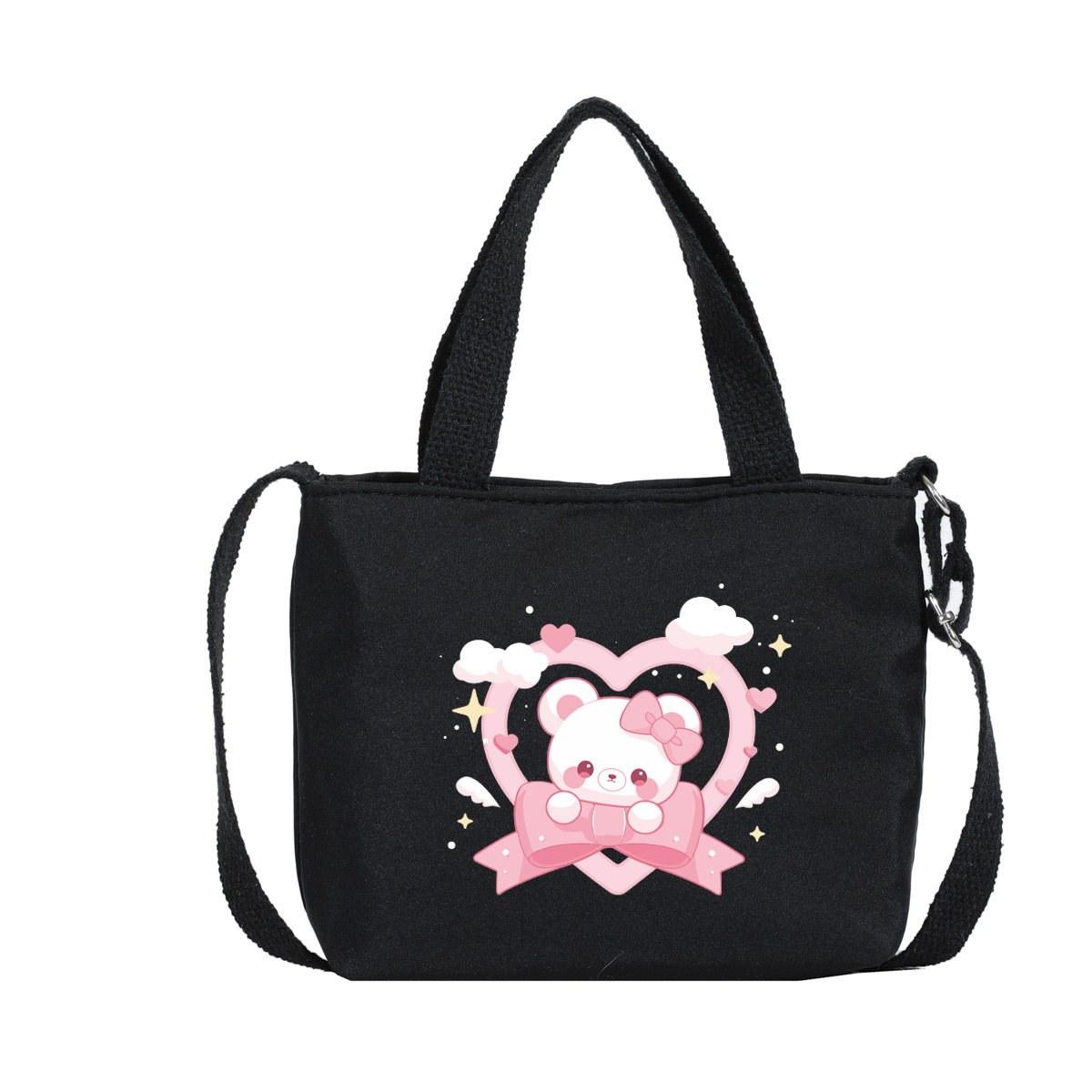 Cartoon bear, bolsas de hombro para niños y niñas, impresión de aire extranjero, bolsas de mano para bebés dulces, bolsas para niños 2025 nuevas bolsas para niños