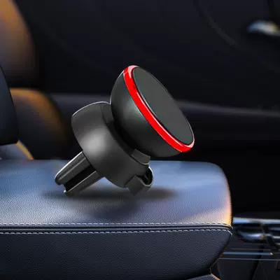 Car air outlet magnetic suction car mobile phone bracket car air outlet navigation bracket aluminum alloy car mobile phone holder (Car phone holder) - red