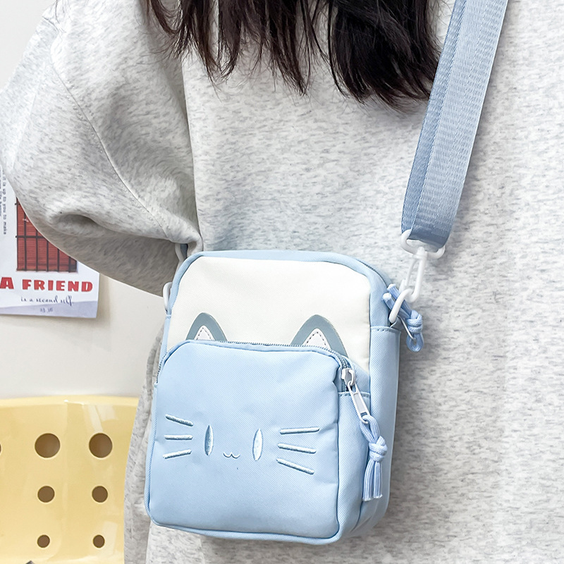 Small Bag Women's Japanese Cute Cat Student Crossbody Bag All-match Travel Mobile Phone Bag Casual Small Cloth Bag Shoulder Bag Small Bag Women's Japanese Cute Cat Student Crossbody Bag All-match Travel Mobile Phone Bag Casual Small Cloth Bag Shoulder Bag