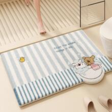卡通可爱仿羊绒浴室地垫毛绒保暖卫生间地毯厕所卫浴门口吸水脚垫