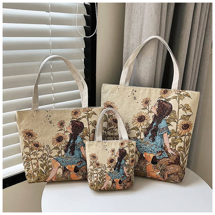 メーカー卸売り両面金糸刺繍布バッグ大容量マミーバッグ手提げショルダーバッグ民族風大容量バッグ|undefined