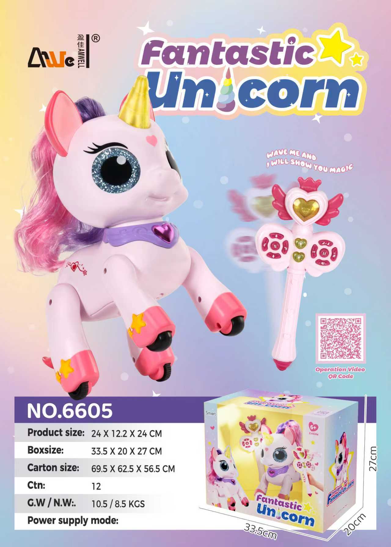 Nuevo control remoto para niños unicornio fantasía varita mágica de sueño mascota caballo gravedad control remoto inducción juguete robot perro