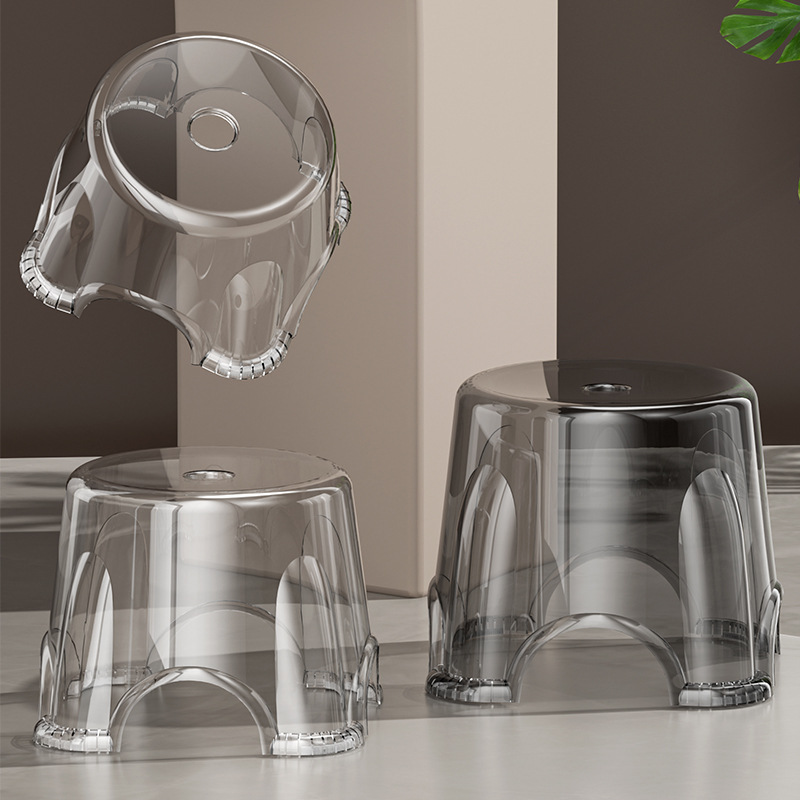 Small plastic stool, home-use children's stool, round stool, thickened rubber stool, footrest for baby's bath, low stool for adults and adults