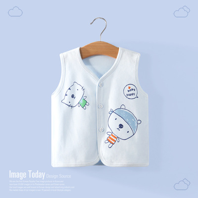 AG儿童纯棉马甲外套秋婴儿薄款背心男女宝宝保暖无袖中性背心秋装|ms