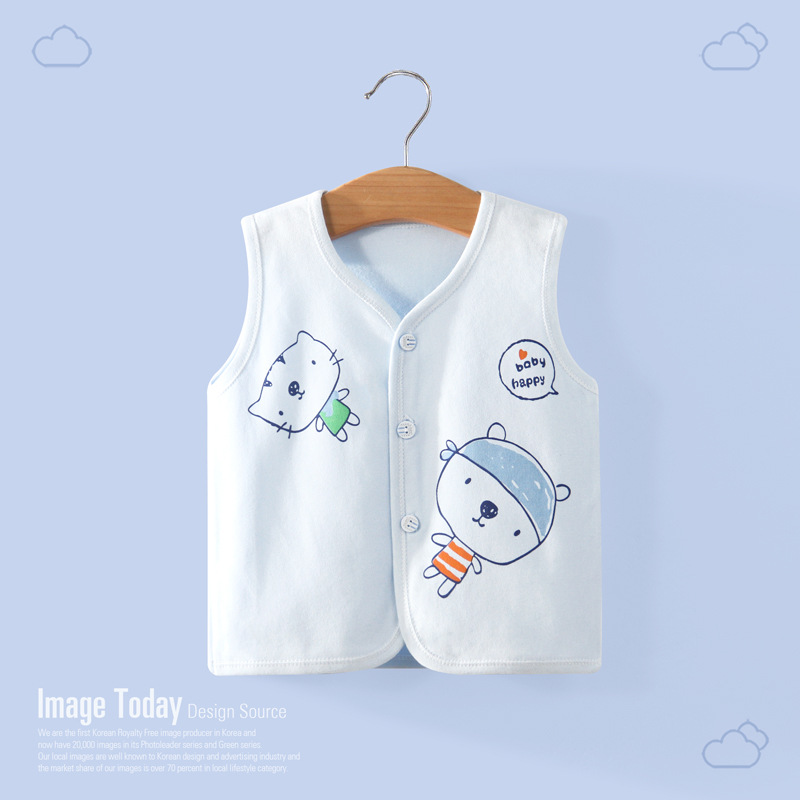 AG儿童纯棉马甲外套秋婴儿薄款背心男女宝宝保暖无袖中性背心秋装|ms