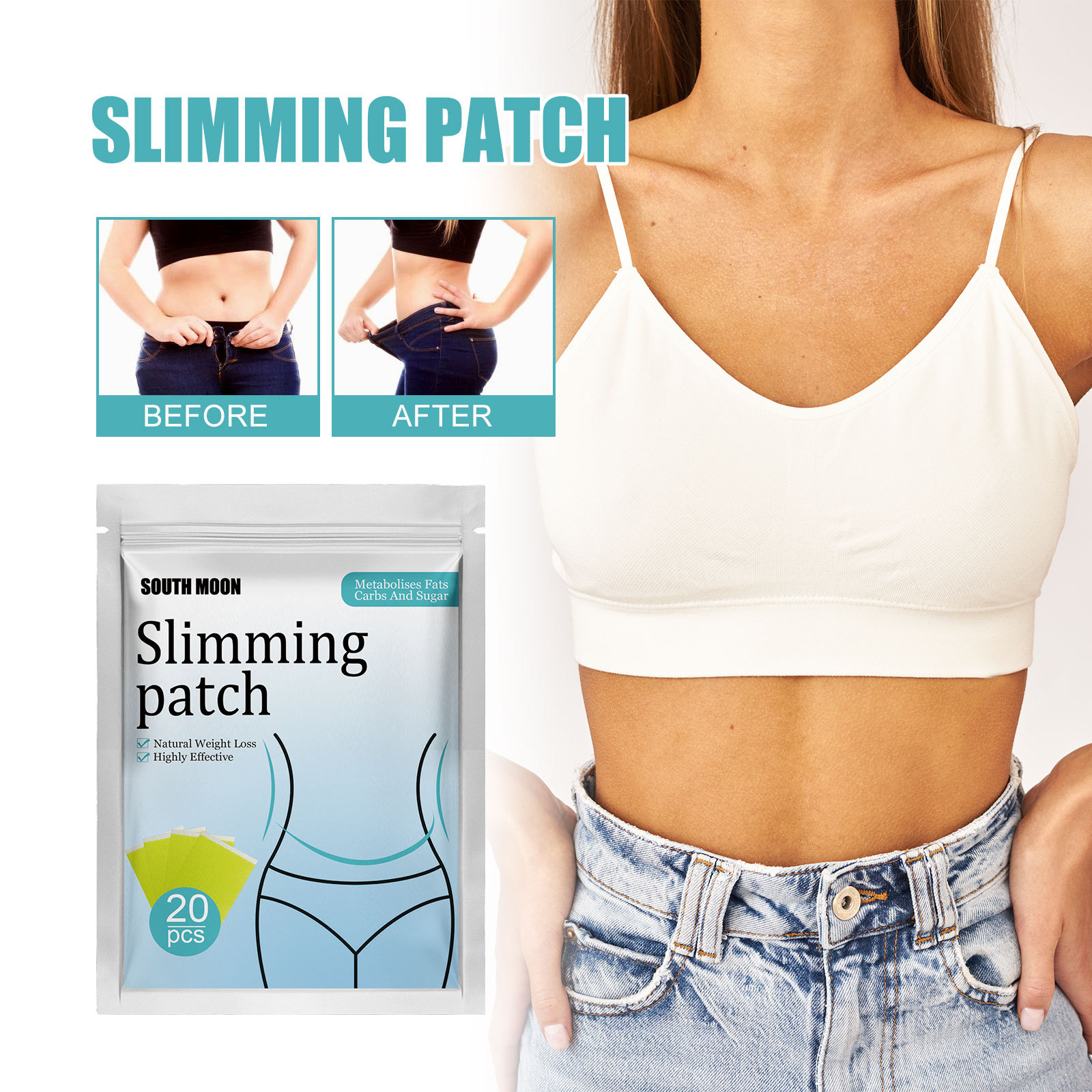 South Moon Body Beauty Bellybutton Pat Shapes, Firms, Firms Big Belly Fat and Waist Tightening Herbal Slimming_voghion.com