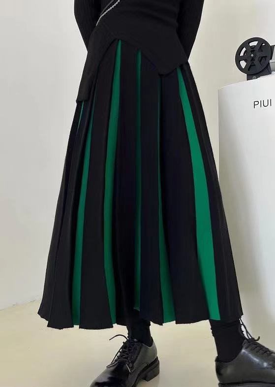 Retro knitted pleated skirt