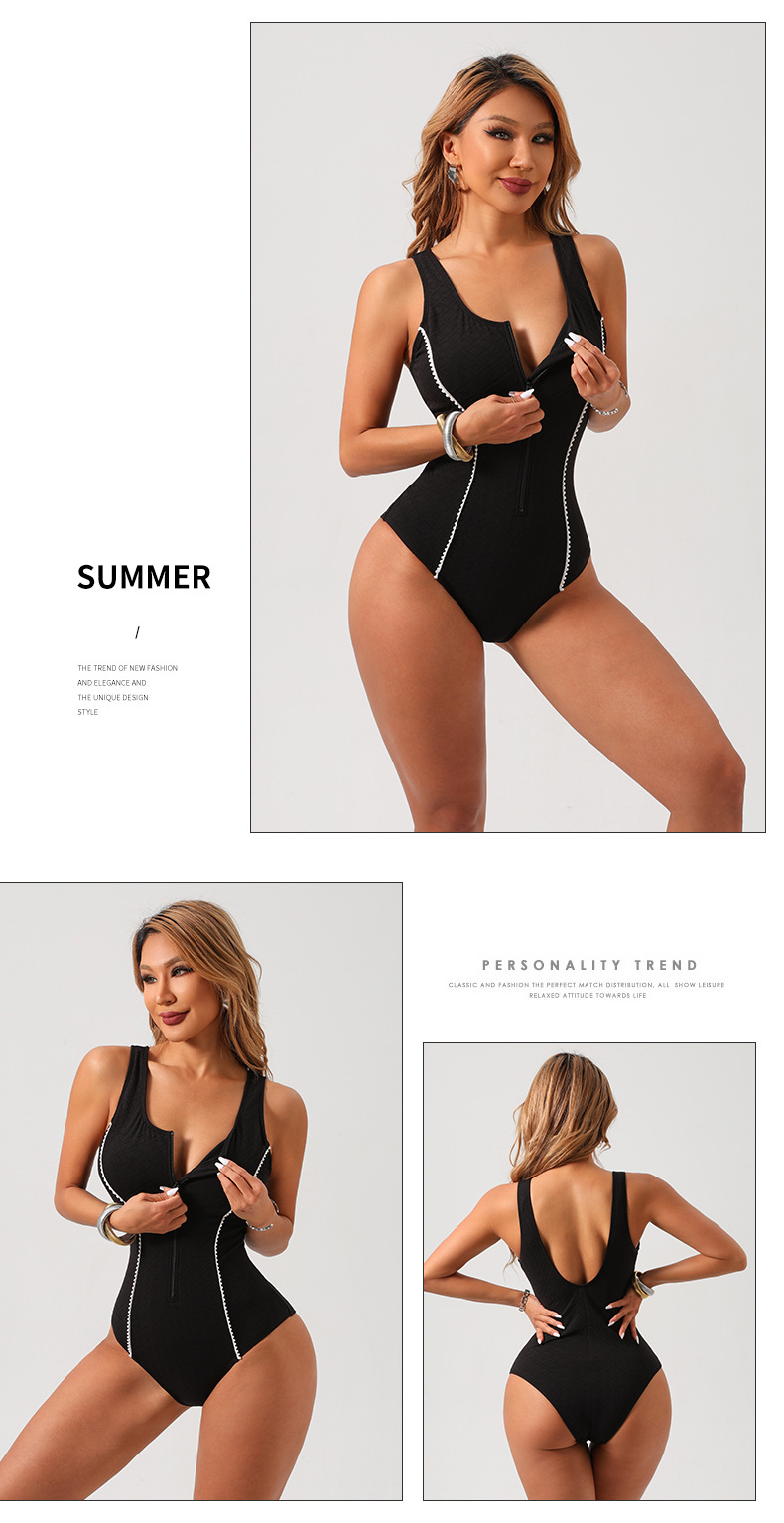 Il costume da bagno bikini conservatore in un unico pezzo di nuova moda 2024 copre la pancia e dimagrisce_voghion.com
