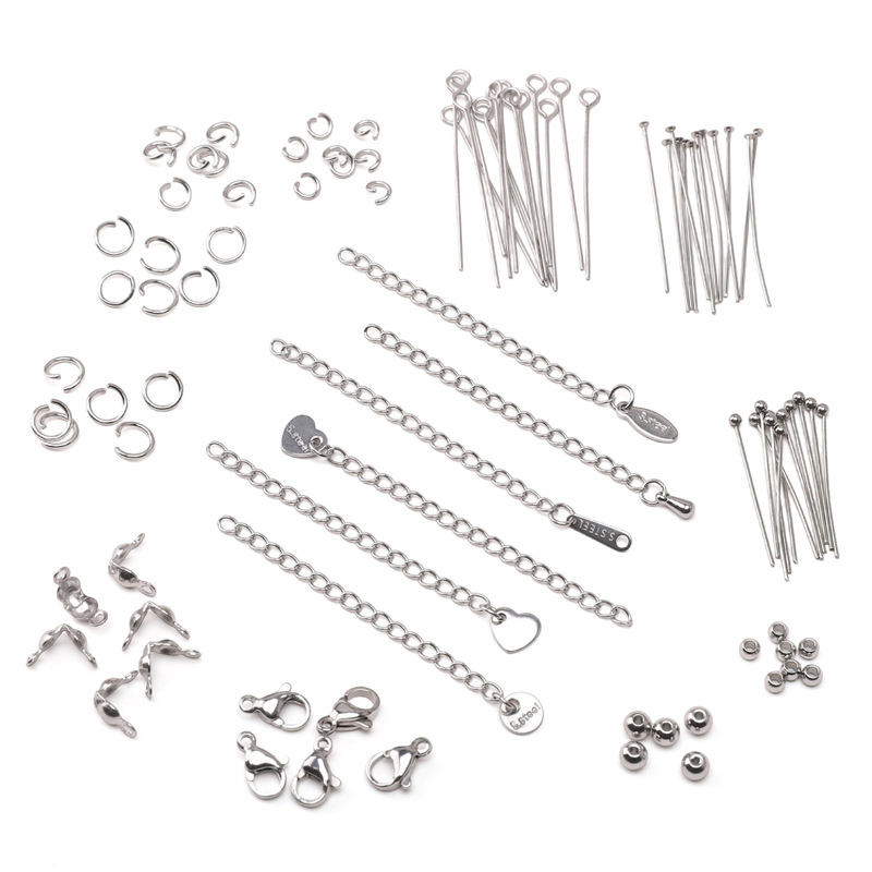 Stainless Steel Round Bead Clasps, Open Rings, Tail Chains, Multi-Size Handmade DIY Bracelet and Necklace Jewelry Accessories Materials Stainless Steel Round Bead Clasps, Open Rings, Tail Chains, Multi-Size Handmade DIY Bracelet and Necklace Jewelry Accessories Materials