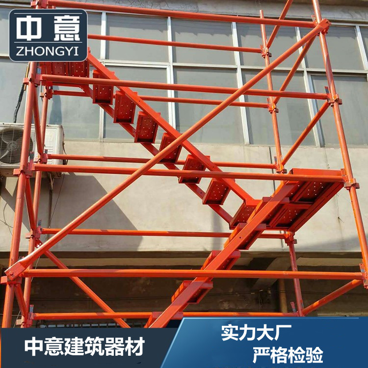 桥梁施工安全爬梯50型75型100型60管挂网桥梁墩柱施工组合梯笼