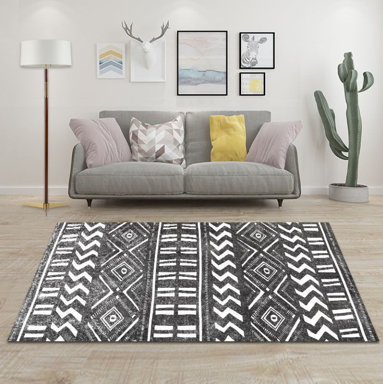 Italiano minimalista cristal terciopelo ins estilo sala de estar alfombra absorbente dormitorio cama manta sala de estar baño piso mat